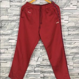 red FILA track pants vintage 90’s unisex